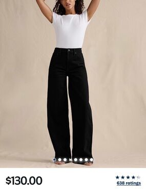 Black Wide-Leg High-Rise Jeans - Women the icon classic banana republic 31 BR